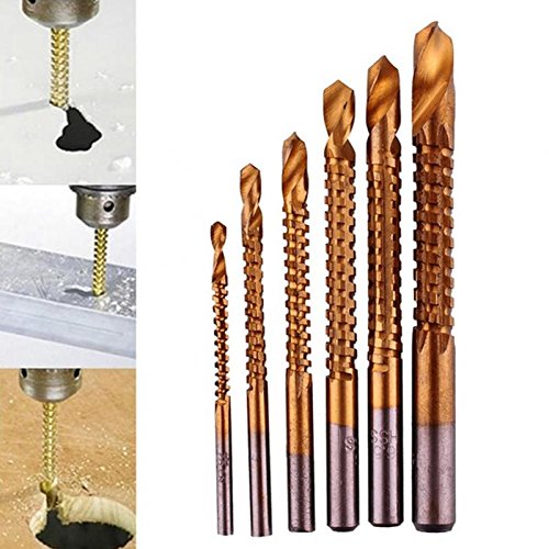Generic Eelctrical Drilling Heads Titanium Plating High-Speed Steel Drill Bits Carpenter Woodworking Electric Drill Tools 6 Pcs/lot