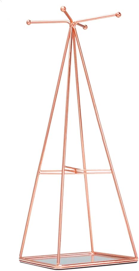 Amazon Shengshou ジュエリー収納 アクセサリー スタンド ネックレス ピアス イヤリング も 収納できる おしゃれで かわいい ジュエリースタンド プレゼント にも ローズゴールド ジュエリー収納 オンライン通販