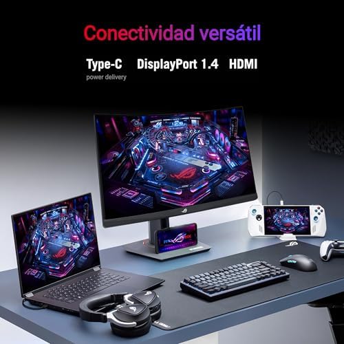 ROG Strix XG32WCMS - Monitor Gaming USB Tipo-C de 32 Pulgadas 2560x1440, Curvo, 280 Hz (sobre 144 Hz), 1 ms (GTG), Fast VA, Extreme Low Motion Blur Sync, Soporte para trípode, HDR