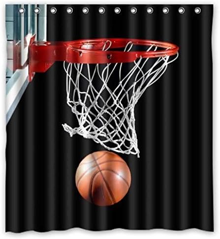 Custom Basketball Custom Window Curtain Stylish Waterproof Polyester Fabric Home Deco Size52" w x 63"h (One Piece)