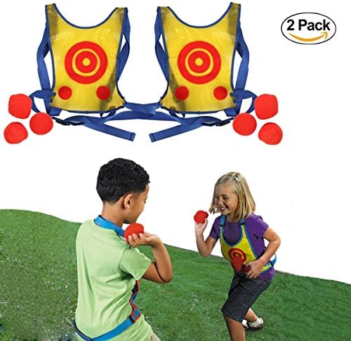 Set of 2 Outdoor Dodgeball Velcro Vest Throwing Target Game Sports    Sticky Toys 
