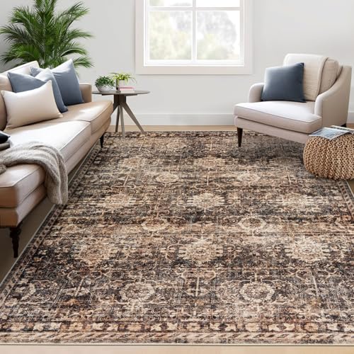GarveeHome 5x7 Washable Area Rug, Boho Large Rug for Living Room Vintage Soft R…