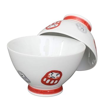 Amazon 波佐見焼 ご飯茶碗 ペア セット だるま 達磨 大小 夫婦茶碗