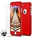 iPhone 7 Case,Lavince Full Body Protection Hard Slim Premium Cover[Dual Layer][Slim Fit] with Tempered Glass Screen Protector for iPhone 7 4.7inch(Red)
