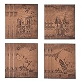 Antner 12 Pack Pocket Notebook 4 Designs Retro Cover Notepads, 4.7
