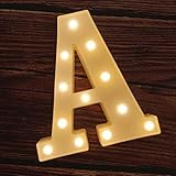 MUMUXI Marquee Light Up Letters Battery Powered LED Alphabet Lights for Party Wedding Birthday Christmas Home Bar Decoration Lighted Sign (A)