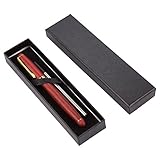 Pen Gift Set - Rosewood Luxury Ballpoint Pen for Personal, Executive Use, Red with Gold Accents - 5.7 x 0.5 x 0.5 Inches