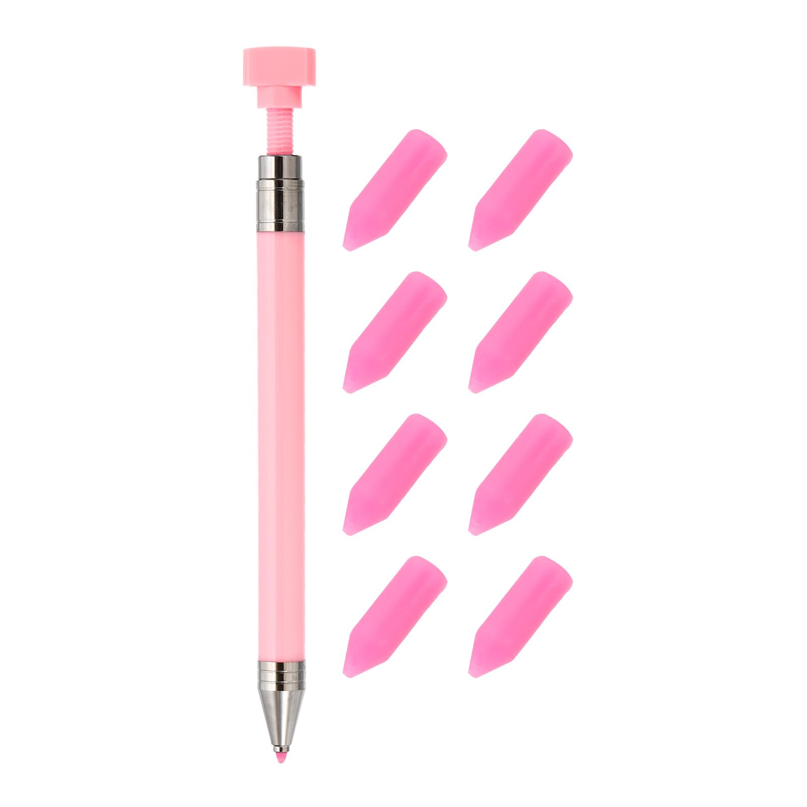 PATIKIL Diamond Art Pen With Refillable Wax, Fine Point Accessories for DIY Craft and Nail Art, 8 Pcs Wax Included, Pink