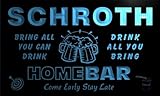 q40090-b SCHROTH Family Name Home Bar Beer Mug Cheers Neon Light Sign