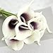 smylls Calla Lily Bridal Wedding Bouquets Latex-Look Like Real,Eco-friendly Odourless Artificial Flowers Christmas Home Decoration(12, Purple & White)