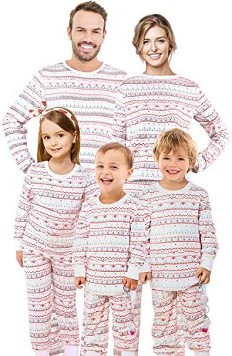 Qunisy Family Matching Christmas Pajamas Set Pyjamas Xmas Sleepwear Holiday Pjs Polar Bear