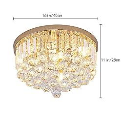Gopmmy Mini Crystal Chandelier Ceiling Light,Flush