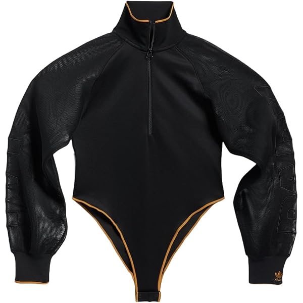 ADIDAS X Ivy Park Women's Mesh Sleeve Bodysuit, Black/Mesa, 4X
