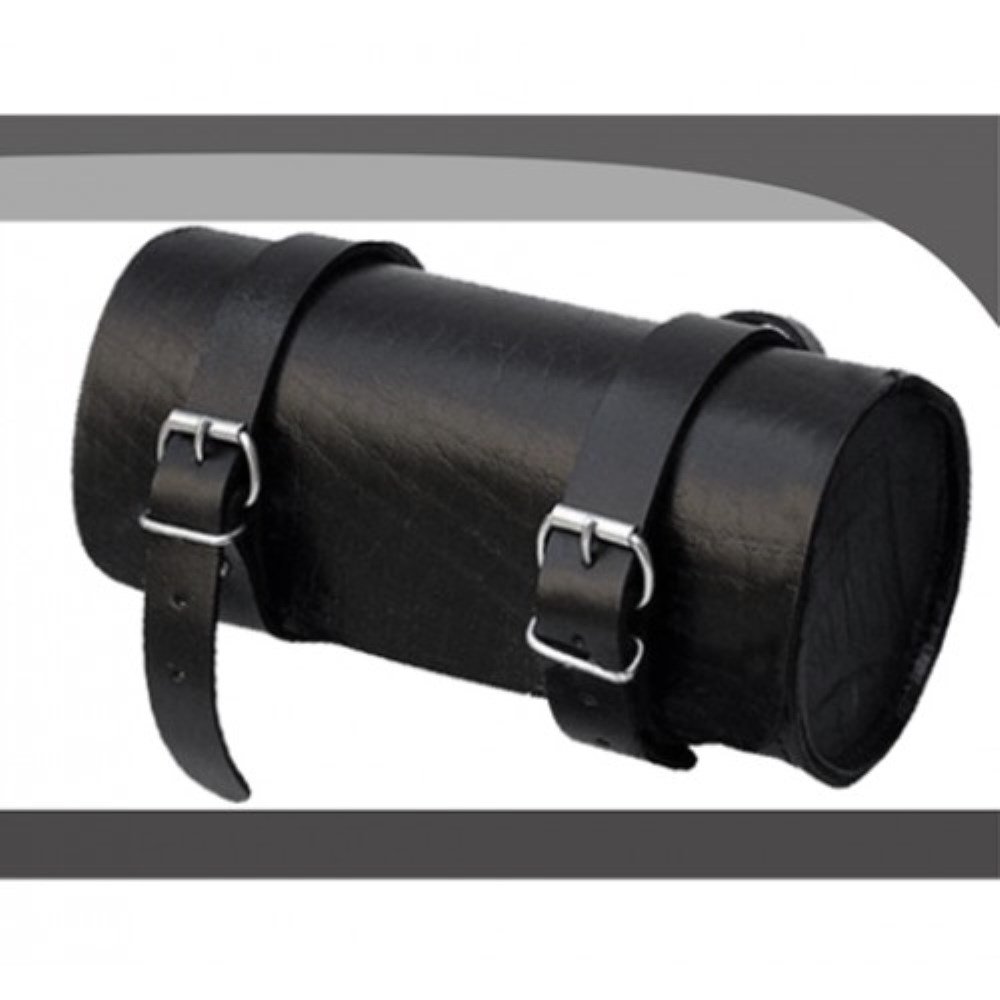 Bikers Gear Motorcycle PU Leather Bikers Tool Roll Plain Sissy Bar Bag