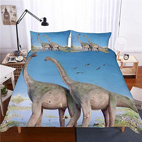 YZBEDSET 3D Print Bedding Sets Creative Landscape, Animal Long Necked Dinosaur,Duvet Cover Set Bedding Set Kids Teenagers and Adults Bed Set 100% Polyester 1 Duvet Cover,229×229Cm