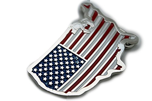 TFJ Men Fashion Belt Buckle Western Metal United States America Flag Continent