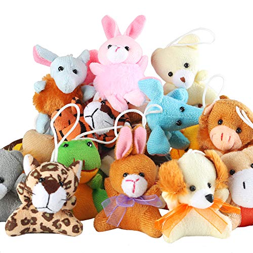 32 Pack Mini Animal Plush Toy Party Favors,Small Plush Stuffed Animals for Birthday,Theme Party