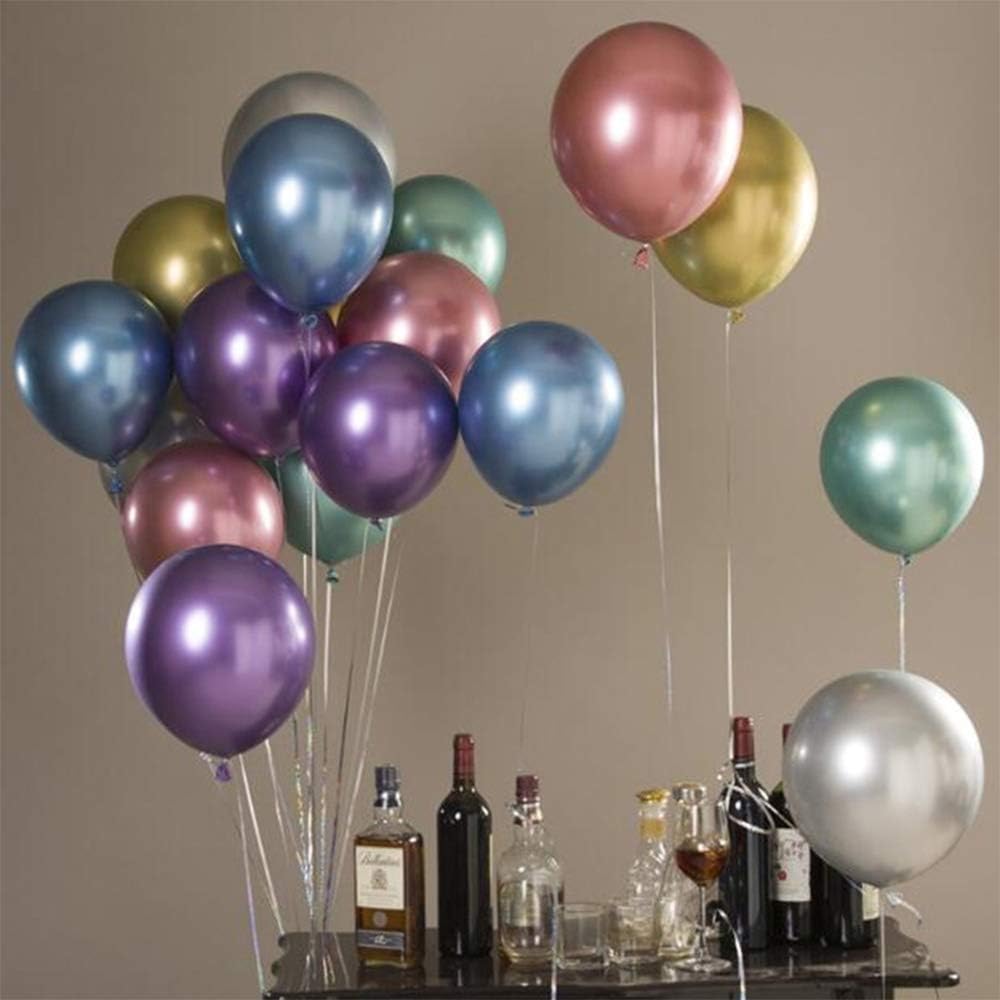 50PCS 12in Chrome Balloons Gold Metallic Balloons Purple Blue Metallic Balloons Shiny Balloons for Party Birthday Wedding Decorations Baby Shower Christmas Decorations - Multicolour Balloons (50PCS) - Image 4