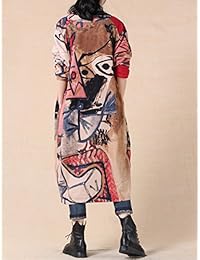 Minibee vestido con estampado de formas desordenadas de moda con bolsillos para mujer