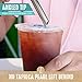 CAMPFY Stainless Steel Boba Straw Original Set: 5 Angled-Tip Straws & Cleaning Brush - Wide Bubble Tea Straws - Reusable Metal Drinking Straws for Reduced Plastic Consumption - Dishwasher Safe