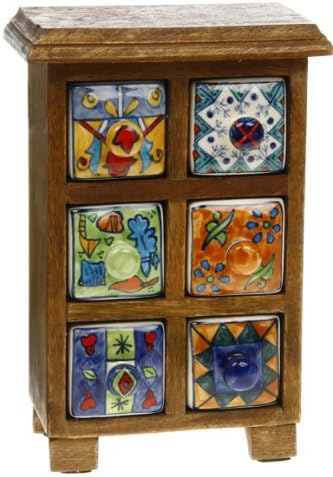 Amazon Com Ginger Interiors Wooden Spice Chest Zanzibar Spice
