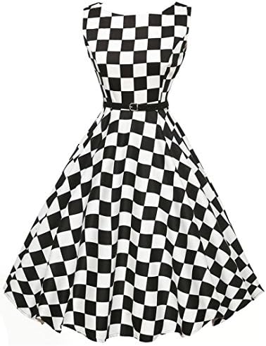 WOCACHI Women Dress Vintage Sleeveless Retro Evening Party Prom Dresses
