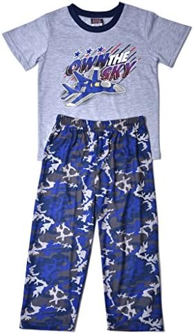 [34519-GRY-2T] Toddler Boys 2-Piece Pajama Sets: Graphic Tops, Long Pants, 2T-4T