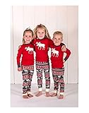 NUOYI Girls Boys Christmas Deer Striped Kids Pajamas Set 100% Cotton 2T-7T