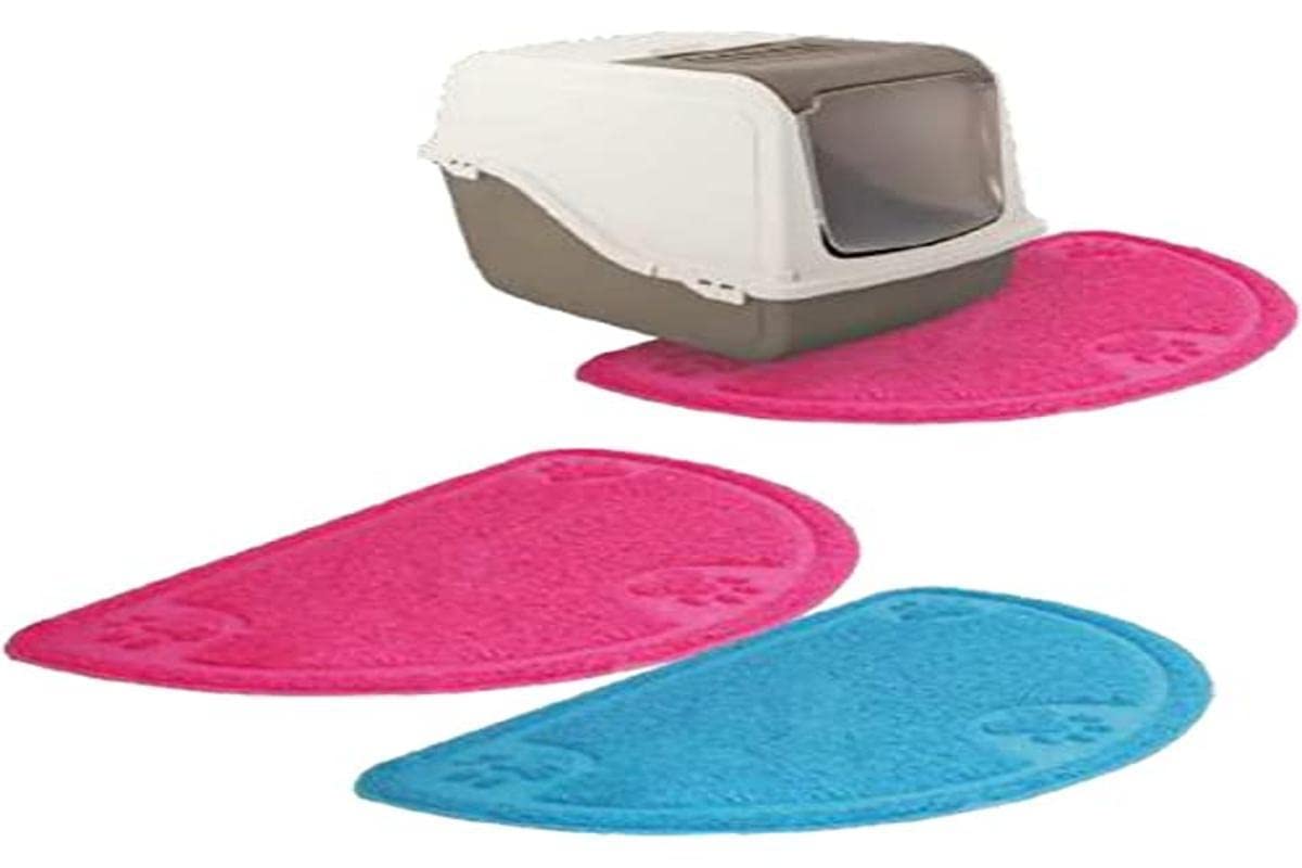 Croci Half Moon Toilet Mat for Cats, Mixed Colors, 60 x 36 cm