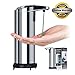 Touchless Stainless Steel Liquid Soap Dispenser, Automatic Lotion Dispenser, IR Infrared Motion Sensor Hand Free Dish Countertop Soap Dispenser for Kitchen and Bathroom Durable Dispenser(Silver)
