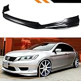 Fits for 2013-2015 Honda Accord 4 Door Sedan JDM Style Front Bumper Chin Lip Splitter W/Chrome Accent Trim