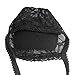 kilofly Lace Liner No Show Sling Back Socks with Forefoot Cushion [Set of 3 pairs] Black,One Size