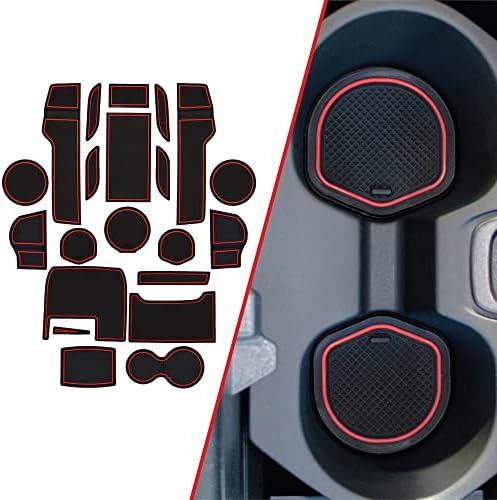 11-Piece Silicone Cup Holder & Console Liners For Dodge Challenger 2015-2023 - Blue, Anti-Slip - View #4