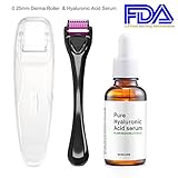 ENDIM Titanium Microneedle Derma Roller 540 Micro Needles Skin Care Needle 0.25mm+hyaluronic acid serum-EOE