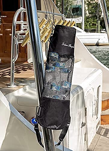 Deluxe Recycles Portable Mesh Trash Bag for Boat - Washable Leakproof Outdoor Garbage Bags for Boat, Kayak or Camper – Lightweight & Large Capacity Bin Bag (Black) - view 2