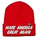 OKSTAR Unisex Trump Make Great America Again Beanie Hat Winter (RED)