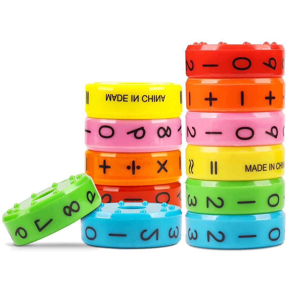 Amasawa 2 Pieces Intelligence Brain Developing Toy, Magnetic Arithmetic Learning, Arithmetic Maths Learning Toys, for Kids, Arithmetic Cylindrical Toy, Math Learning Tools, Magic Cube Toy