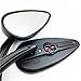 SMT-Skull Flame Side Mirrors Compatible With 1984-2014 universal to most Harley Night Train FXSTB Black [B00RUDWX4G]