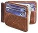 Easyoulife Men's RFID Slim Front Pocket Wallet with Money Clip Genuine Leather(B Style - Brown)