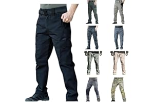 HUNENY Men's Tactical Pants Stretch Ripstop Cargo Pants Lightweight Cotton Outdoor Hiking Pants with Multi Pockets