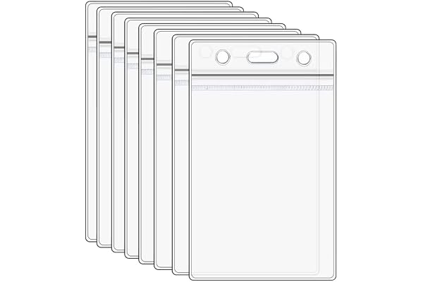 10Pcs ID Card Holder Clear Plastic Vertical Badge Holder Sleeve Waterproof Protector Pouch for Credit/VIP/SD Bus Card