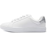 FEVERSOLE Women's Featured PU Leather Colorful Lace Up Sneaker