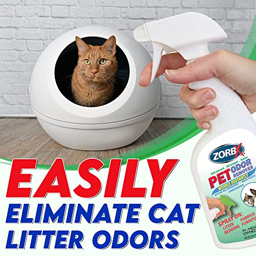 ZORBX Pet Odor Remover Spray Unscented & Perfume Free Strong Litter
