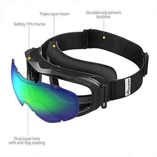 OutdoorMaster OTG Ski Goggles Over Glasses Ski/Snowboard Goggles for