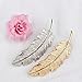 Tinksky Leaf Shaped Hair Clip Pin Claw Headwears Hair Accessories Pack of 2 (Golden+Silver)