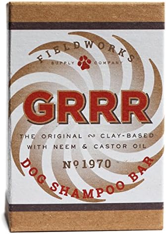 Fieldworks Supply Dog Shampoo Bar, Anti-Bacterial, Anti-Fungal, Organic. Relieves Hot Spots and Itching. Bentonite, and Shea Butter. Organic, 5.8 oz. GRRR Brand