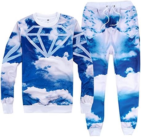 Harveyman Young Men's 3D Emoji Activewear Sportwear Sweatpants and Shirt Joggers