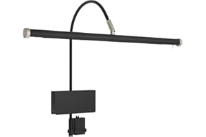 Cocoweb 19" LED Grand Piano Light in Black with Satin Nickel Accents with Dimmer Clip