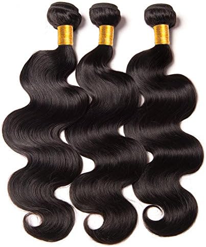 ALIPOP Brazilian Virgin Hair Body Wave 3 Bundles 7A Grade Unprocessed Human Hair Weave Natural Color 14 16 18 Inches Pack of 3