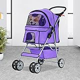 BestPet 4 Wheels Pet Stroller Cat Dog Cage Stroller
